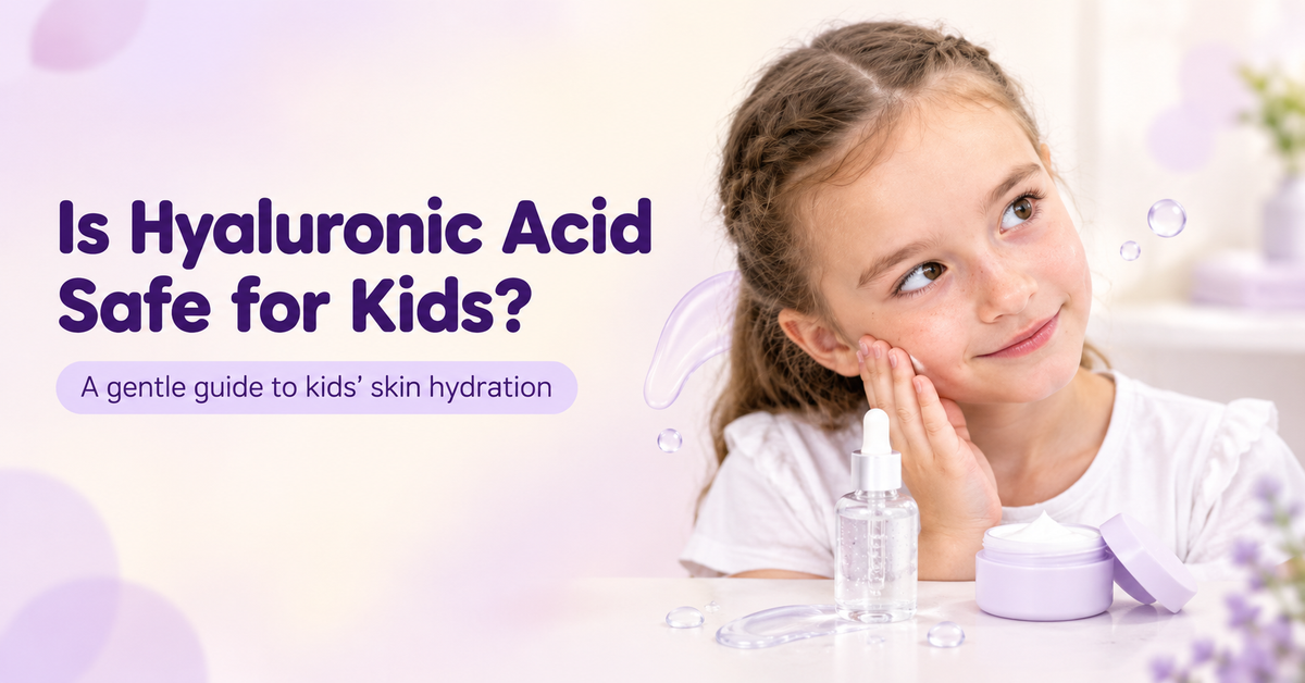 soft pastel lavender and cream background sathe child-friendly skincare