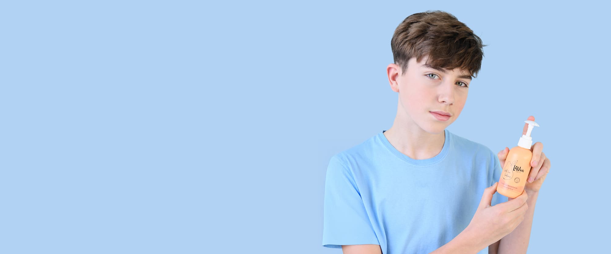 Boy with a product by Lav Kids