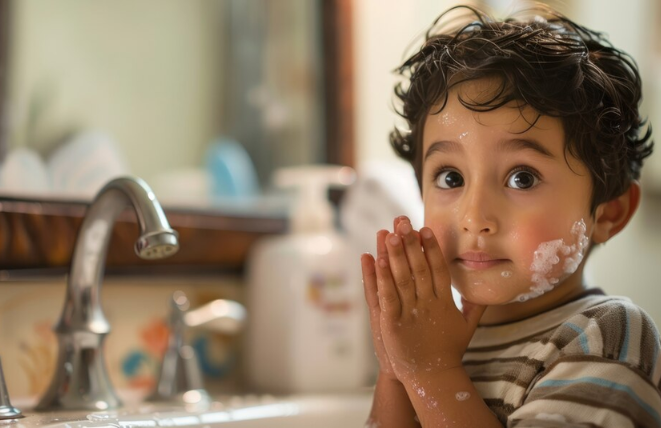 how to cleanse kids’ skin